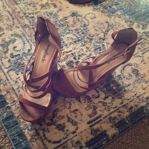 Brown platform wedges